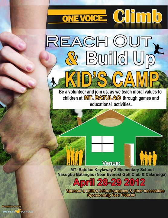 Aim High, Reach out and Build Camp – Mt. Batulao Outreach